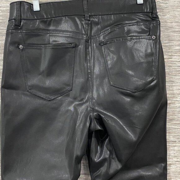 NY&C Curvy Sculpting Skinny Pants Black Faux Leather Size 14 - Picture 4 of 6